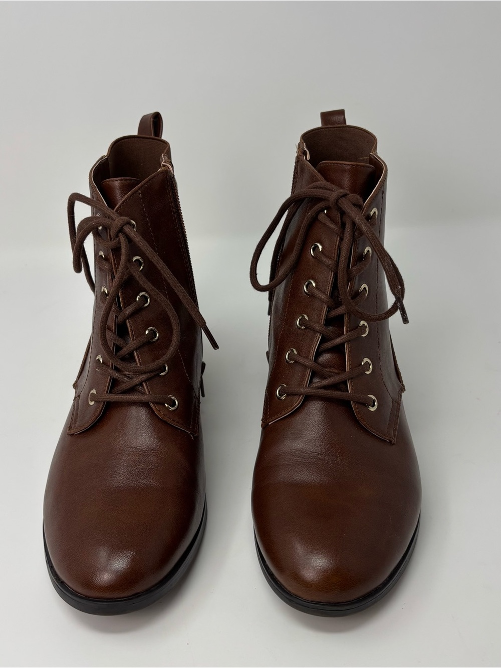 Kelly & Katie Jannicke Brown Lace Up Ankle Boots Zipper Booties Women's Size 8.5 - Picture 2 of 9